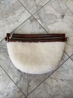 Patricia Nash Tinchi Shearling & Leather Crossbody Bag - No Strap